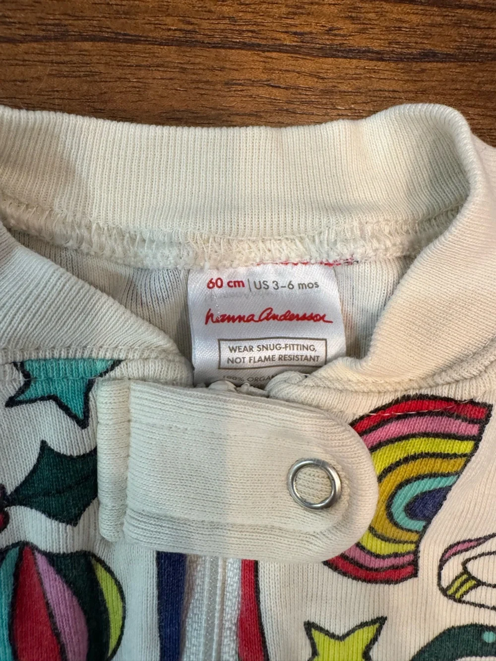 Hanna Andersson Holiday 'Fa La La' Multi-Color Kids One-Piece